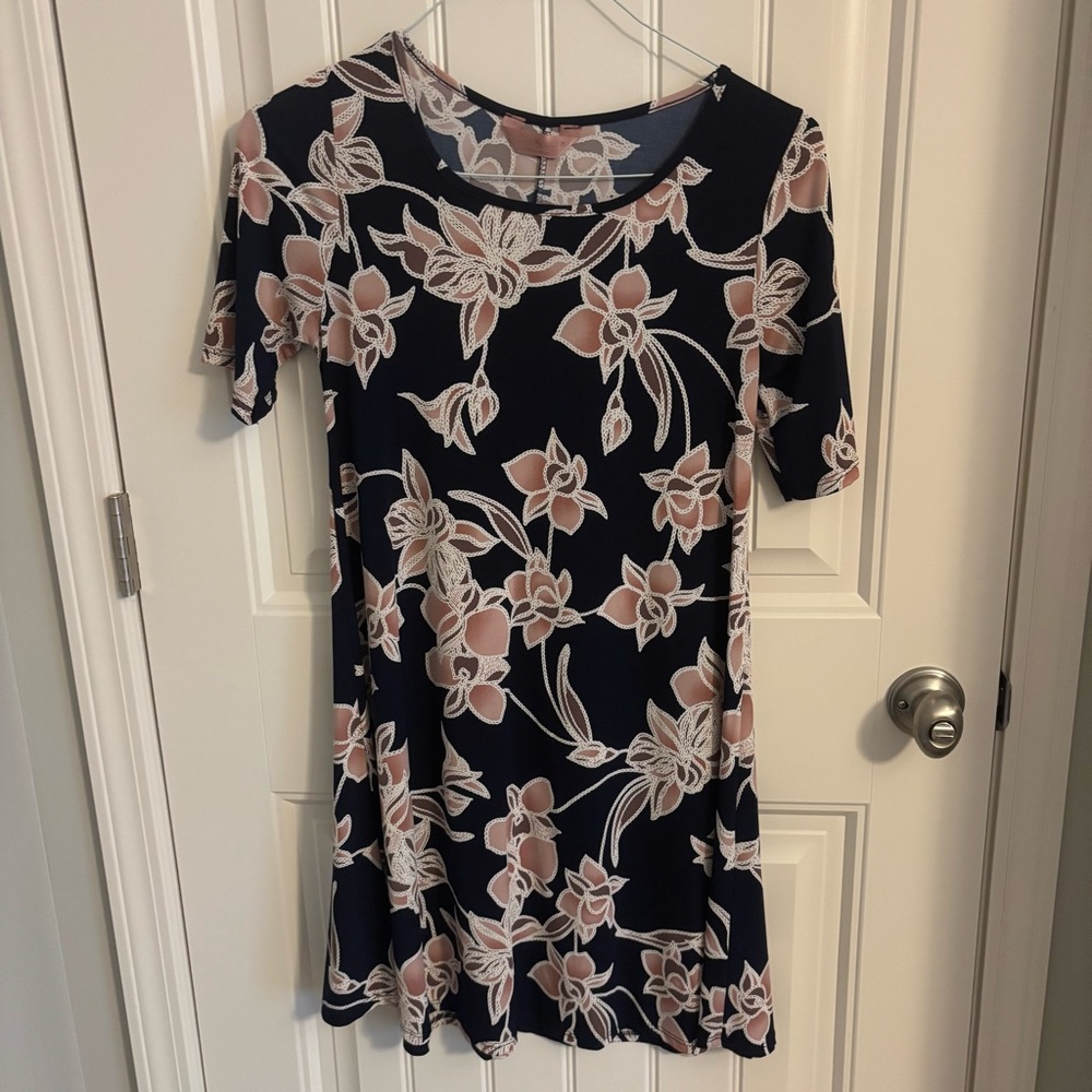 Floral Navy Women's Dress Size M